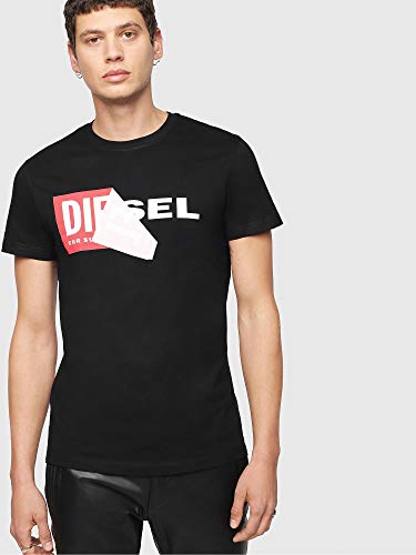 Diesel T-Diego-Qa, Camiseta para Hombre, Negro (Black), XX-Large