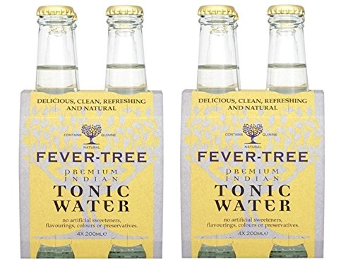 Fever-Tree - Agua Premium Indian Tónica - 2 packs de 4 botellas (total 8 botellas, 1600 ml)