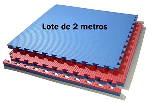 Grupo Contact Lote 2 m. Cuadrados Suelo Tatami Puzzle (Azul/Rojo) de Grosor 3 cm