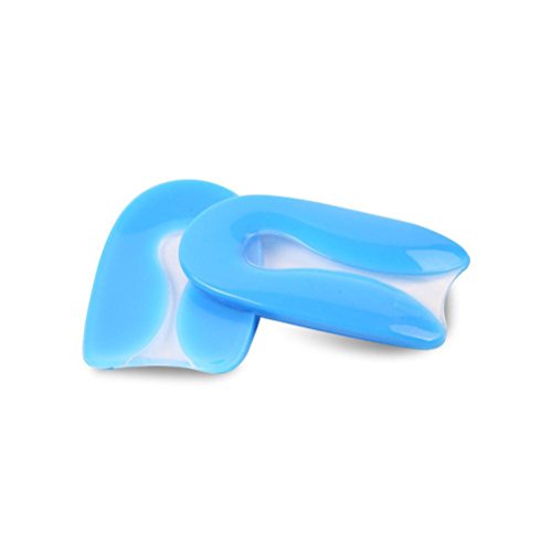 Healifty - 1 par de almohadillas de gel en forma de U para el talón, alivia el dolor del talón, talla S