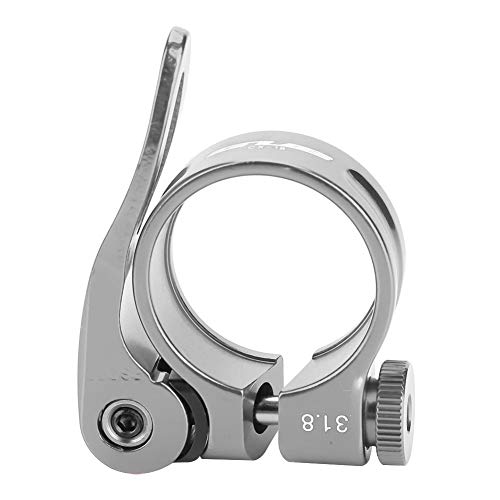 Keenso Abrazadera de Tija de Sillín de Bici, Abrazadera Aleación de Aluminio CX-18 Liberación Rápida de 31.8 mm(Titanio)