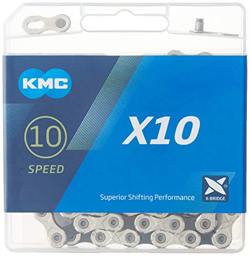 KMC X10 NP/BK-116L Cadena, Unisex, Plata, 0.5 Inches X 0.39"