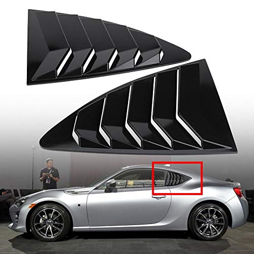 Kuuleyn - Cubierta de rejilla de ventana, 1 par de cubiertas de ventilación de rejilla de ventana de estilo de carrera lateral para Toyota 86/GT86/Scion FR-S Subaru BRZ 2013-2018(Negro brillante)