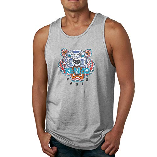 Men's Sleeveless Beach Tank Tops, Fitness Shirts Printing K-E-N-Z-O Animal Tiger