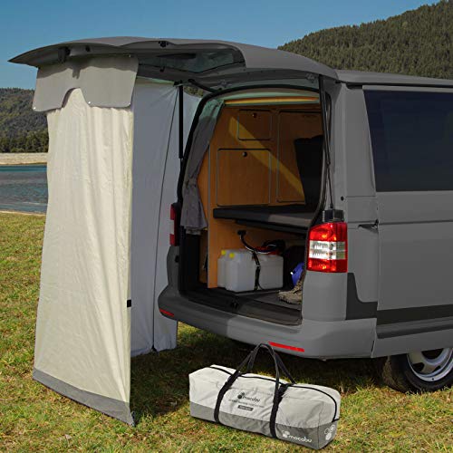 mocabu Carpa trasera de viaje compatible con VW T4, T5, T6, incluye kit de fijación, tienda de ducha, tienda de almacenamiento