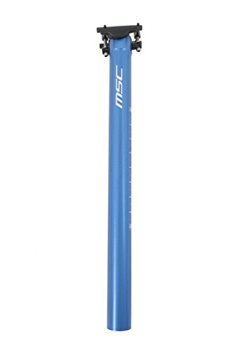 MSC Bikes MSC 31.6 mm 410 mm. Alu7075T6. Straight - Tija de sillín de Ciclismo, Color Azul anodizado