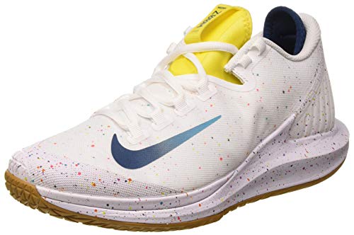 Nike Court Air Zoom Zero HC, Zapatilla de Tenis Mujer, White Valerian Blue Oracle Aqua OPTI Yellow Wheat, 42 EU