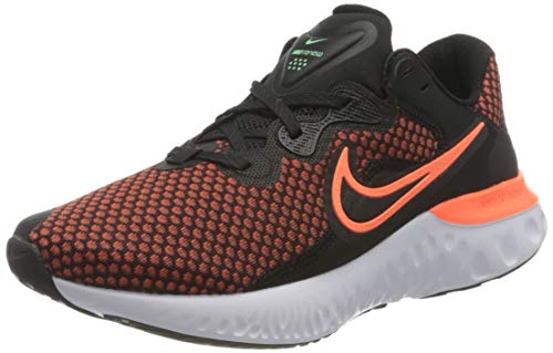 Nike Renew Run 2, Zapatillas para Correr Hombre, Black Hyper Crimson Chile Red Green Glow White Dk Smoke Grey, 42.5 EU