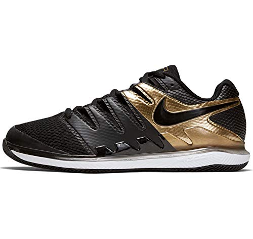 Nike - Zapatillas de tenis para hombre, color negro (negro/negro/metalizado/dorado/blanco), 44 EU