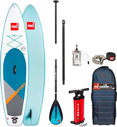 Red Paddle Co 2018 Sport 11'0 Inflatable Stand Up Paddle Board + Bag, Pump, Paddle & Leash Paddle Option - Alloy 3-Piece