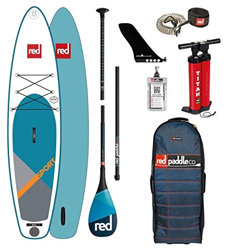 Red Paddle Co 2018 Sport 12'6 Inflatable Stand Up Paddle Board + Bag, Pump, Paddle & Leash Paddle Option - Carbon 3-Piece