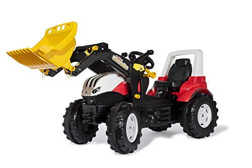 Rolly Toys Trettraktor (INKL Lader, Jahre, verstellbarer Sitz) rollyFarmtrac Steyr 6300 Terrus CVT-Tractor a Pedales (con Cargador rollyTrac, 3-8 años, Asiento Ajustable), Color Rojo (710041)