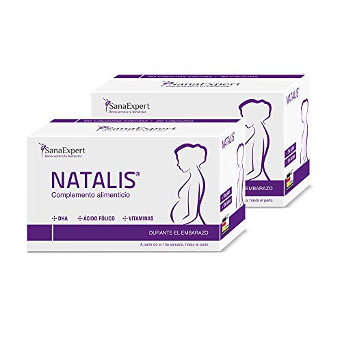 SanaExpert Pack Natalis, 2x Suplemento Nutricional Para Mujeres Embarazadas con Ácido Fólico, Hierro, DHA, Extra Vitaminas, 90 Cápsulas (67g)(2)