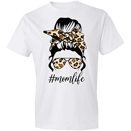 Situen Mom Life with Gilter Gold Leopard Pattern Shades Cool Messy Hair Bun 2 T-Shirt,Gift - Front Print T-Shirt, Ladies T-Shirt, Hoodie, Sweatshirt, Long Sleeve, Tank Top For Men and Women