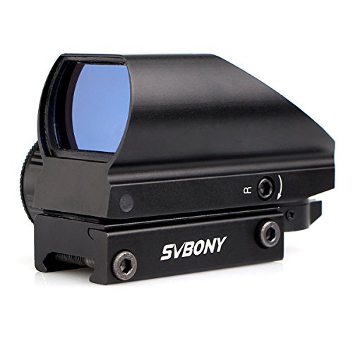 Svbony Punto de Mira 20mm Miras Telescópicas con 4 Retículas y 5 Niveles de Brillo Visor de Punto Rojo para Actividades Deportivas (Negro)