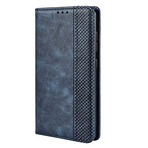 TANYO Funda Leather Folio para el Xiaomi Poco M3, PU/TPU Premium Flip Billetera Carcasa Libro de Cuero con Ranuras y Tarjetas - Azul