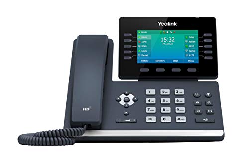 Yealink SIP-T54W - Teléfono IP (Negro, Terminal con conexión por cable, Botones, Escritorio/pared, En banda, Out-of band, Información SIP, LCD)
