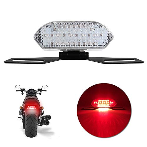 yifengshun LED para Luz Trasera de Moto, Lámpara de Freno de Licencia y Luz de Freno Trasera para Motocicleta, Harley/Davidson/SUV/ATV-Transparente