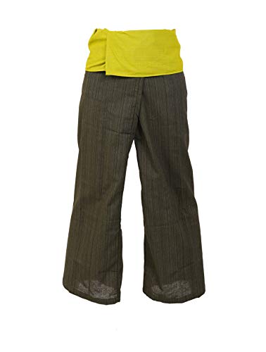 2 tonos Pescador Pantalones Tailandeses Pantalones Tamaño Libre Yoga Algodón (1101)