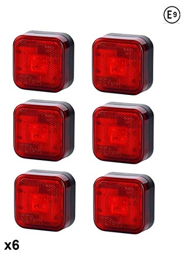 6 luces traseras LED para camión, tractor, vehículos agrícolas, montaña, peso pesado, 12 – 24 V, E9