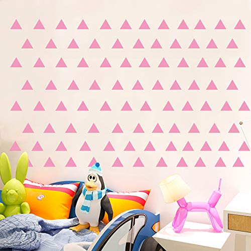 98 pegatinas de vinilo con forma de triángulo, removibles y encantadoras imágenes de triángulo, para dormitorio, sala de juegos, sala de estar, hogar, ventana, puerta, decoración (rosa)