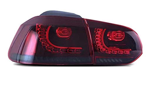 ADFIOADFH Lámpara Corriendo Trasera + Freno + inverso + señal de Giro dinámica Coche LED Luz de Cola Luz Trasera/Ajuste para Volkswagen Golf 6 MK6 R20 2009-2013 (Color : Red)