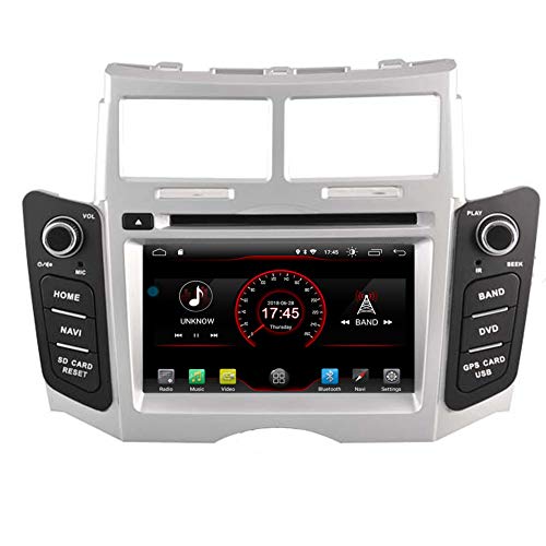 Autosion Android 10 Reproductor de DVD GPS estéreo Unidad Naviar Radio Multimedia WiFi para Toyota Yaris 2005 2006 2007 2008 2009 2010 2011 Soporte de Control del Volante