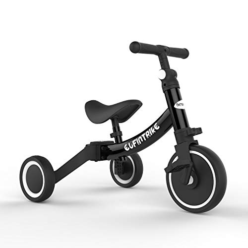 besrey 5 en 1 Triciclos para Niños, Bicicleta de Equilibrio de 1-3 años, Pedal Desmontable portátil,Altura del Asiento Regulable