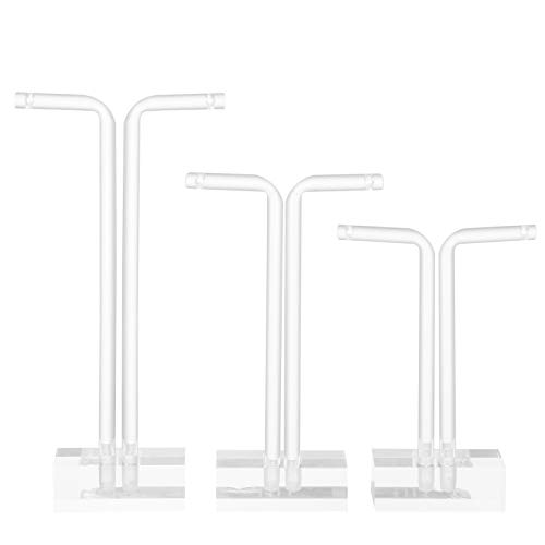 Cabilock 3 Piezas de Joyería Acrílica Soporte de Arete Soporte Colgante Organizador de Joyas Estante de Exhibición Pedestal para Collares Pulsera Reloj Anillo Transparente