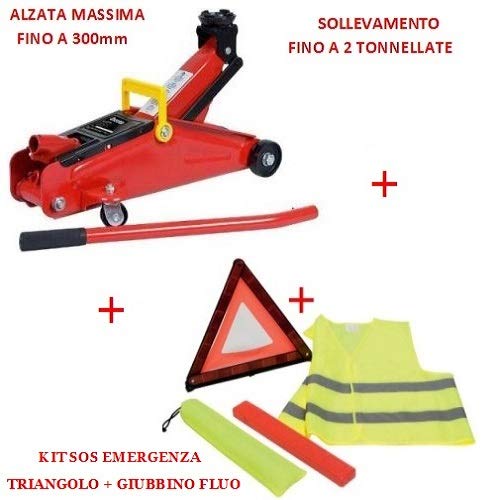 Compatible con KIA Kit para Carro Carrito HIDRÁULICO con Carro SOS Kit DE Primeros Auxilios Auto TRIÁNGULO DE Emergencia + Chaqueta DE Fluido + Estuche SUMINISTRADO