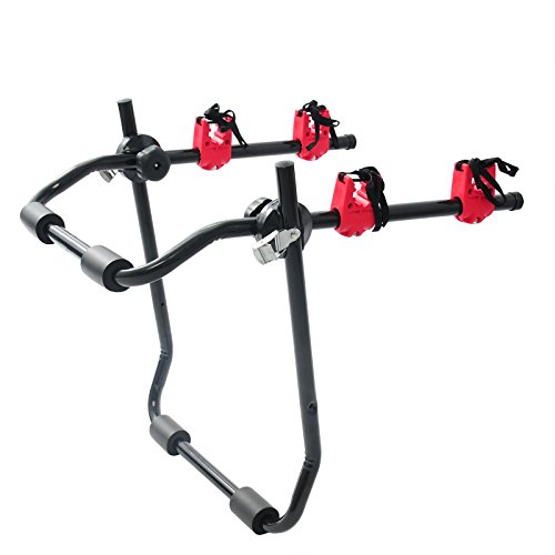 eSituro Portabicicletas Trasero Plegable para 2 Bicicletas Universal Soporte de Bici 53x78,5x12 cm Acero y Aluminio Negro