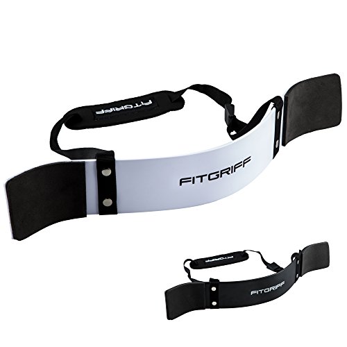 Fitgriff® Arm Blaster, Bicep Blaster, Aislador de Brazo y Bíceps, Levantamiento de Pesas, Arm Curl, Bicep Isolater Trainer, Accesorio para Gimnasio (White)