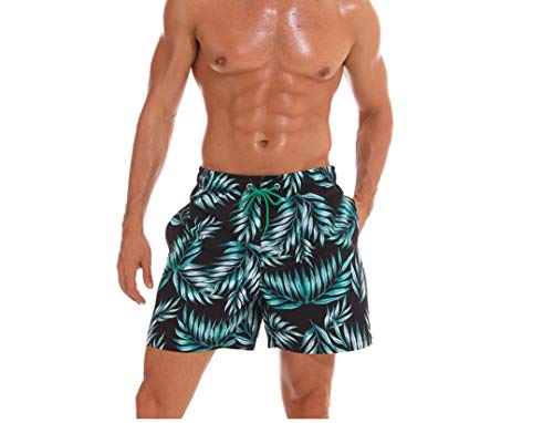 hoverwings Bañador para/slip de baño/traje de baño playa de/Sport/Natación/Buceo flor de impresión, secado rápido, hombre de verano, 2, medium