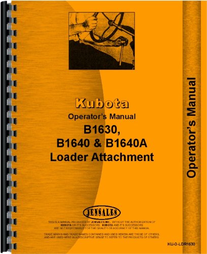 Kubota B1640A Loader Attachment for B1750 Tractor Operators Manual