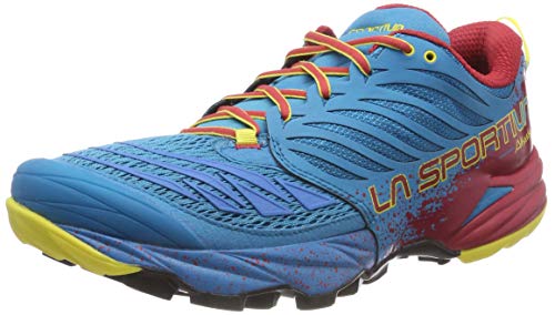 La Sportiva Akasha Tropic, Zapatillas de Trail Running Hombre, Multicolor (Blue/Cardinal Red 000), 42.5 EU