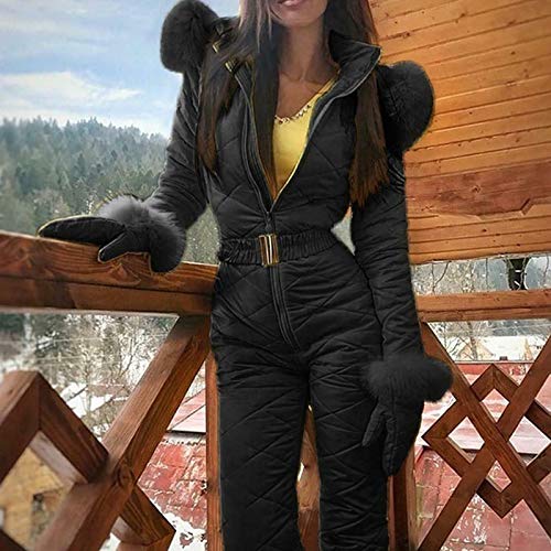 Majome Traje de Nieve cálido de Invierno para Mujer Pantalones Deportivos al Aire Libre Traje de esquí Mono Impermeable