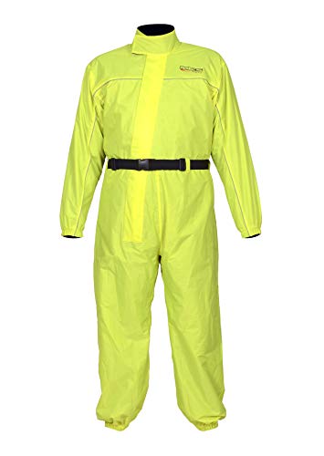 MBS moto MR30 - Traje de lluvia de una pieza, traje de agua para moto, escúter, para uso en exterior, para todo tipo de climas; color amarillo