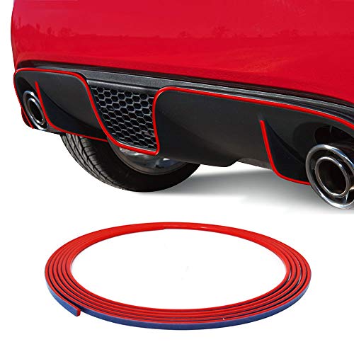Quattroerre Perfil adhesivo para parachoques trasero Fiat 500 Abarth, rojo