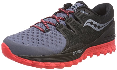 Saucony Xodus ISO 2, Zapatillas de Deporte Mujer, Gris (Gry/Blk/Vizi Red 5), 42 EU