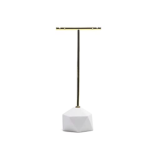 Soporte del organizador de la joyería, soporte de pendiente con base blanca para colgar para la joyería, torrera de pendiente t torre de bastidor, altura de 5 pulgadas ( Color : Gold , Size : 1pc )