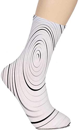 Spires Decor Soft Mid Calf Length Socks,Rotary Spiral Ring Shaped Turning Simple Wheel Forms Modern Eddy Illustration Socks for Men Women