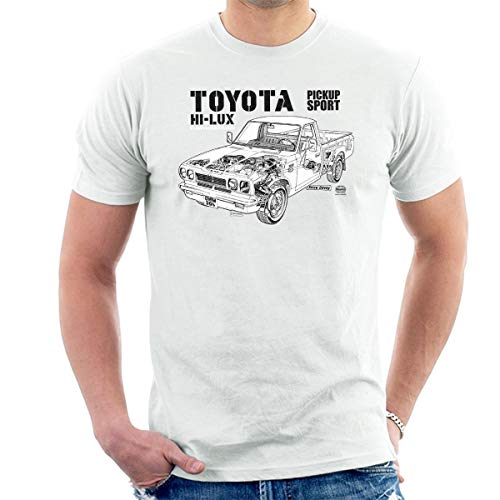 Sunlun Haynes Workshop Manual Toyota Hi Lux Black Men's T-Shirt,White,Medium
