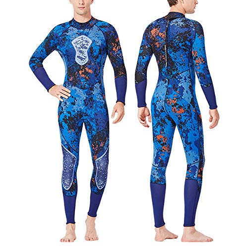 Traje de Neopreno para Hombre Trajes de neopreno de 3 mm de neopreno Hombres Traje de Surf Trajes de buceo traje de buceo Snorkel Surf pesca submarina Deporte para Bucear ( Color : Azul , Size : L )