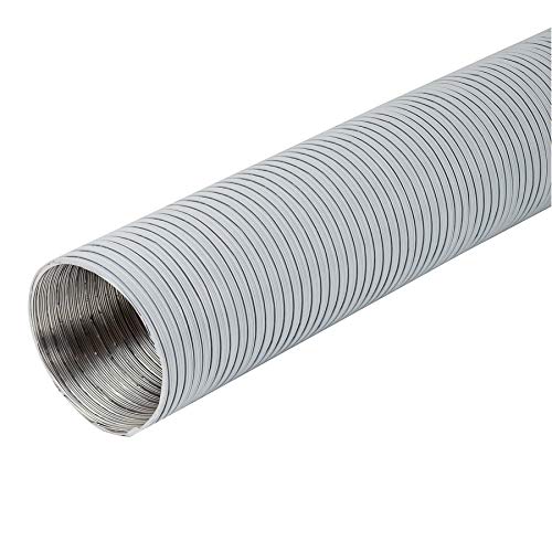 Tubo flexible de aluminio de 125 mm de diámetro, longitud de 1,5 m, color blanco