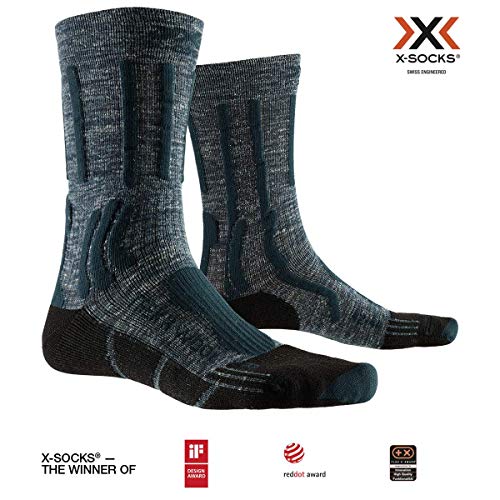 X-Socks Trek X Linen Socks, Unisex Adulto, Forest Green/Opal Black, 39-41