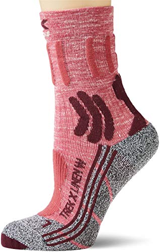 X-Socks Trek X Linen Woman Socks Calcetines De Senderismo Trekking Mujer Socks Calcetines, Unisex adulto, Vintage Red Melange / Grey Melange, 39/40