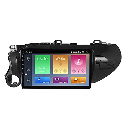 yanzz 2.5D Reproductor Multimedia con Pantalla táctil Radio de Coche Estéreo para Toyota Hilux 2016-2018 Unidad Principal Receptor FM de Doble DIN Soporte Mirrorlink Bluetooth WiFi USB Navegación