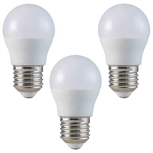ZONE LED Juego de 3 bombillas LED E27, G45, 5,5 W, luz blanca cálida (2700 K), 470 lm, equivale a 40 W, ángulo de haz de 180°