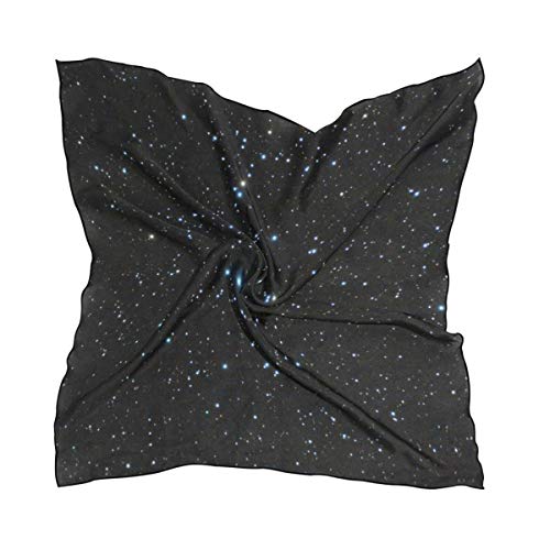 60 × 60 CM Pañuelo en la cabeza Starry Sky Universe Nebula Fantastic Shawl Scarf Lightweight Print Head Wraps Chiefs for Women Ladies Square