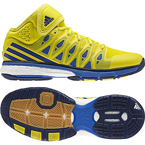 adidas Energy Volley Boost Mid, Zapatos de Voleibol para Hombre, Amarillo (Amabri/Azul/Azumis), 41 1/3 EU
